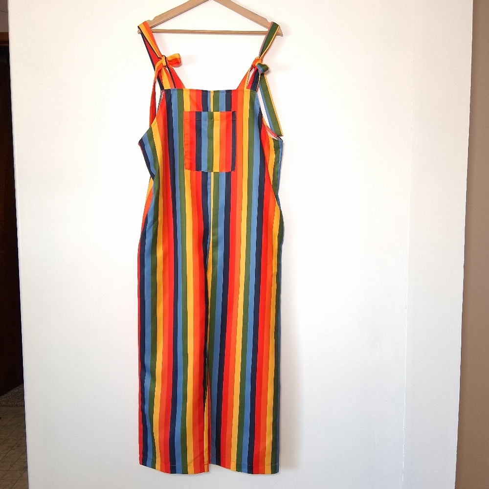 Overalls Rainbow Stripe Costume Size Medium
